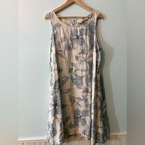 CYNTHIA ROWLEY 1X ✨ LINEN Floral Sleeveless Dress excellent condition